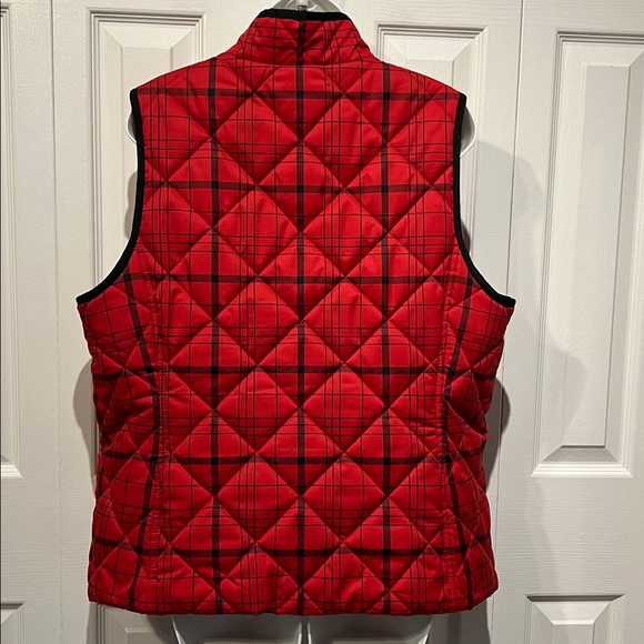 Jones New York Red/Black Plaid Quilted Vest Size XL - Picture 6 of 13